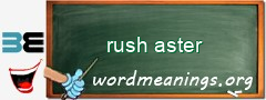 WordMeaning blackboard for rush aster